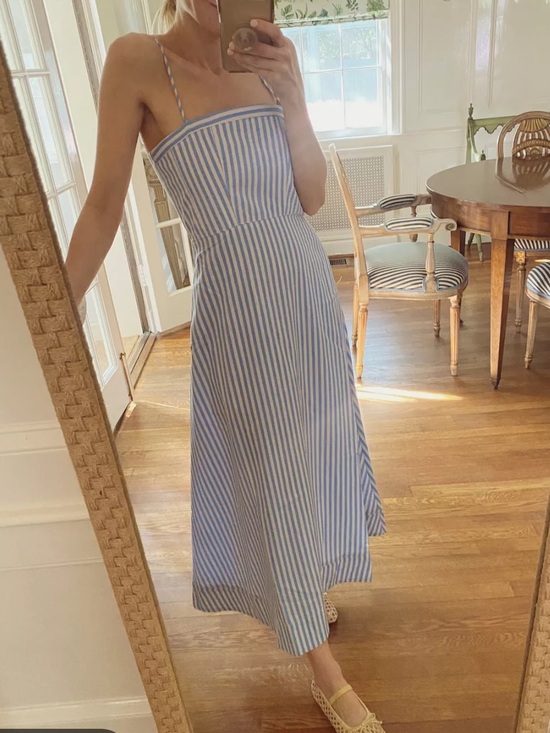 La Ligne Dresses & Skirts - La Ligne Frannie striped tie back midi dress